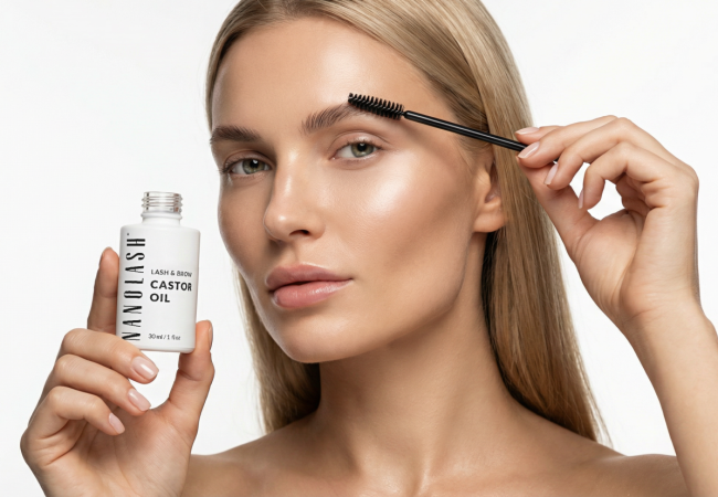 Nanolash Castor Oil – натурално рициново масло, което подсилва и уплътнява миглите и веждите